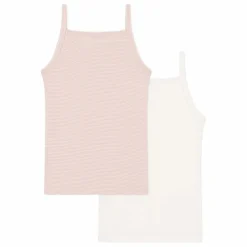 Petit Bateau Lot 2 Débardeurs Rayés | Rose Discount
