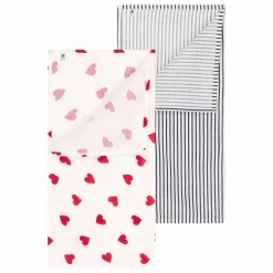 Outlet Petit Bateau Lot 2 Langes Cœurs | Blanc