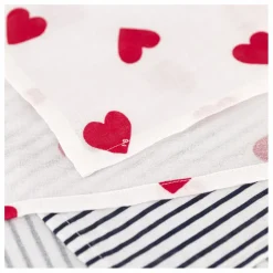 Outlet Petit Bateau Lot 2 Langes Cœurs | Blanc