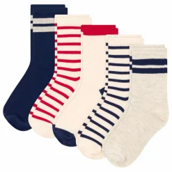 Petit Bateau Lot 5 Paires de Chaussettes Rayées | Ecru Best