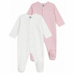 Petit Bateau Lot 2 Pyjamas Cœurs Coton Bio | Blanc Outlet