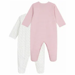 Petit Bateau Lot 2 Pyjamas Cœurs Coton Bio | Blanc Outlet
