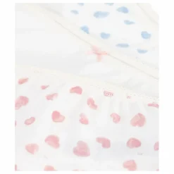 Clearance Petit Bateau Lot 3 Shorties Cœurs Coton Bio | Blanc