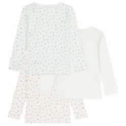 Enfant Petit Bateau Lot 3 T-shirts Cœurs Coton Bio |