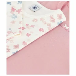 Outlet Petit Bateau Lot 2 T-shirts Fleuris Coton Bio | Rose