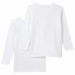 Discount Petit Bateau Lot 2 T-Shirts Manches Longues Coton Bio | Blanc