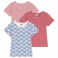 Petit Bateau Lot 3 T-Shirts Minibloom Coton Bio | Rose Outlet