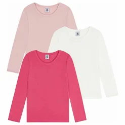 Enfant Petit Bateau Blouses, T-Shirts|Lot 3 T-shirts Unis Girly Coton Bio |