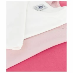 Enfant Petit Bateau Blouses, T-Shirts|Lot 3 T-shirts Unis Girly Coton Bio |