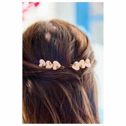 Tartine et Chocolat Lot de 2 Barettes Cœurs | Rose pâle New