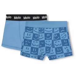 Molo Lot de 2 Caleçons Justin Damier Coton Bio | Bleu Outlet