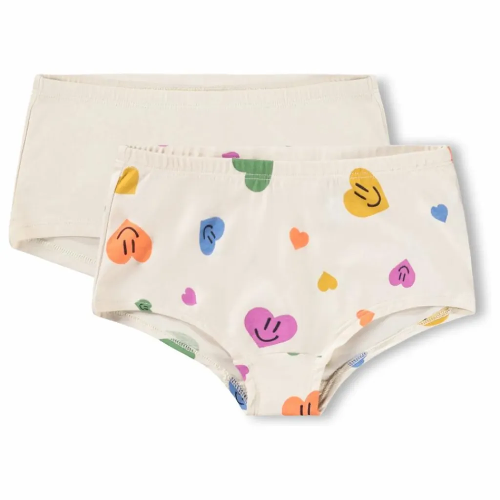 Enfant Molo Nuit, Sous-Vêtements|Nuit, Sous-Vêtements|Lot de 2 Culottes Jemma Cœurs Coton Bio |