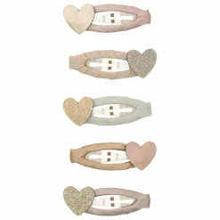 Mimi & Lula Lot de 5 Mini Barrettes Cœur | Doré Clearance