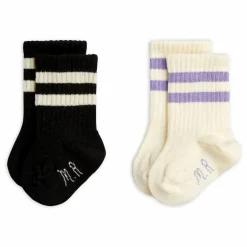 Mini Rodini Lot de 2 Paires de Chaussettes Rayures Coton Bio |