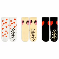 New Mini Rodini Lot de 3 Paires de Chaussettes Antidérapantes Coton Bio | Blanc