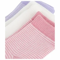 Hot Petit Bateau Lot de 3 Paires de Chaussettes Côtelées Rayées | Rose