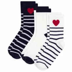 Petit Bateau Lot de 3 Paires de Chaussettes Rayées | Blanc