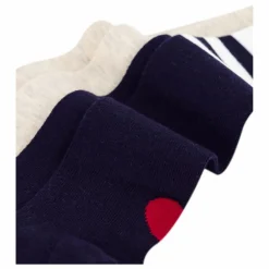 Discount Petit Bateau Lot de 2 Paires de Chaussettes Hautes Cœur | Bleu marine