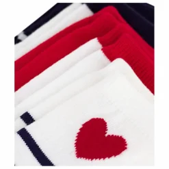 Petit Bateau Lot de 5 Paires de Chaussettes Rayées Cœurs | Bleu marine Discount