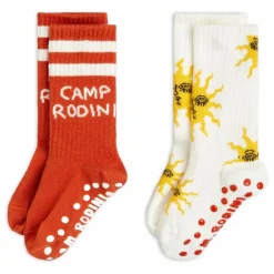 Mini Rodini Lot de 2 Paires de Chaussettes Sun Coton Bio | Ecru Outlet