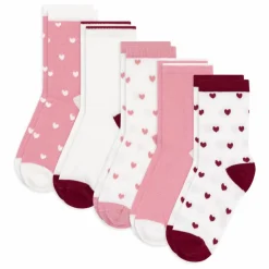 Enfant Petit Bateau Nuit, Sous-Vêtements|Nuit, Sous-Vêtements|Lot de 5 Paires de Chaussettes Cœurs |
