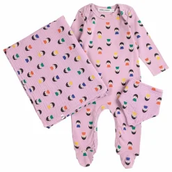 Bobo Choses Lot Pyjama Lange et Bavoir Pions | Lilas