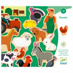 Djeco Magnets en bois Farmix Multicolore Best