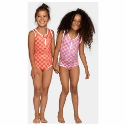 Online Beach & Bandits Maillot 1 Pièce Anti-UV Checkered Love Fibres Recyclées | Corail