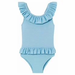 Lison Paris Maillot de Bain à Volants Métallisé | Bleu ciel Sale