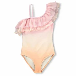 Molo Maillot de Bain Volants Asymétrique Nilla Fibres Recyclées | Rose pâle New