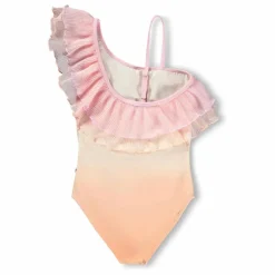 Molo Maillot de Bain Volants Asymétrique Nilla Fibres Recyclées | Rose pâle New