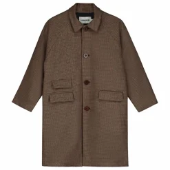 Sale Tangerine Manteau Carreaux Laine | Marron