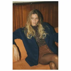 Outlet Alma Deia Manteau Court en Laine Recyclée | Bleu électrique