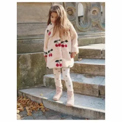 Outlet Konges Sløjd Manteau Façon Fourrure Fuzzie Cerises | Beige