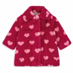 New Konges Sløjd Manteau Façon Fourrure Fuzzie Fibres Recyclées | Rouge