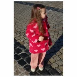 New Konges Sløjd Manteau Façon Fourrure Fuzzie Fibres Recyclées | Rouge