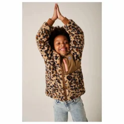 Tumble N'Dry Manteau Façon Sherpa Minnesota Léopard Fibres Recyclées | Marron Discount