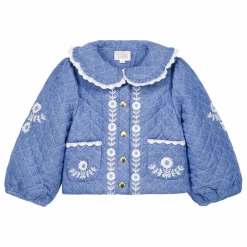 Discount Louise Misha Manteau Jouliana Chambray Coton Bio | Bleu