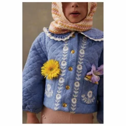 Discount Louise Misha Manteau Jouliana Chambray Coton Bio | Bleu