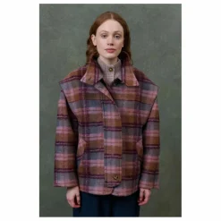 Louise Misha Manteau Kristina Carreaux Laine - Collection Femme | Rose Sale
