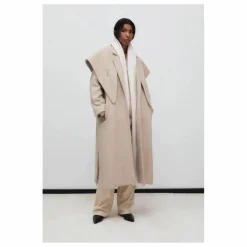 the new society Manteau Kristine Laine Recyclée | Sable Best