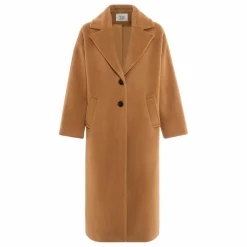 Alma Deia Manteau Long en Laine Recyclée | Sable Discount