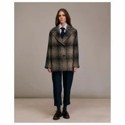 Femme Diega Manteau Maliro Pied de Coq Laine |