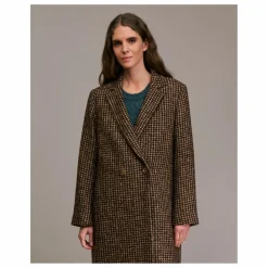 Diega Manteau Mikalo Pied de Coq | Chocolat