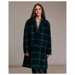 Diega Manteau Multio Tartan Laine | Bleu marine Online