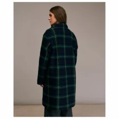 Diega Manteau Multio Tartan Laine | Bleu marine Online