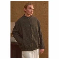 Marlot Paris Manteau Philo Carreaux Laine - Collection Femme | Gris Outlet