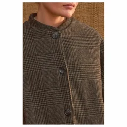 Marlot Paris Manteau Philo Carreaux Laine - Collection Femme | Gris Outlet