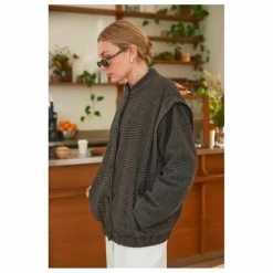 Marlot Paris Manteau Philo Carreaux Laine - Collection Femme | Gris Outlet