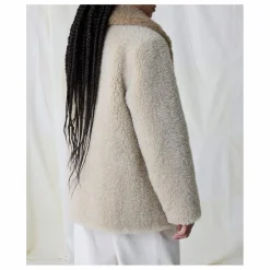 Leon & Harper Manteau Vino Façon Fourrure | Ecru Hot